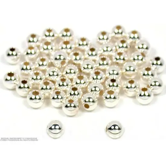50 Ball Beads Silver Round Beading Stringing 3mm Parts {1}