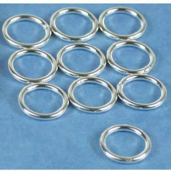 10 Jump Rings Closed Sterling Silver Jewelry 18 Ga 8mm {1}