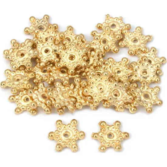 Flower Bali Spacer Beads Gold Plated 12mm New Approx 30 {1}