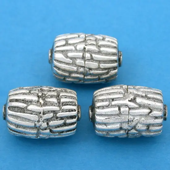 20g Bali Barrel Beads Antq Silver Plated 19mm Approx 3 {1}