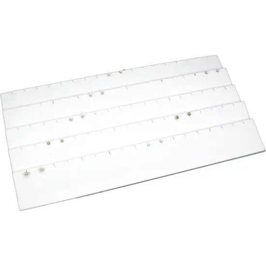 45 Pair Post Earring White Leather Display Case Insert {2}