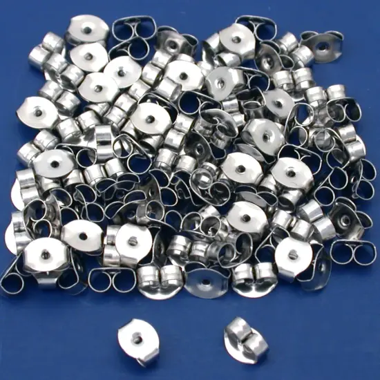 100 Surgical Steel Earring Backs Earnuts 4.5mm {1}