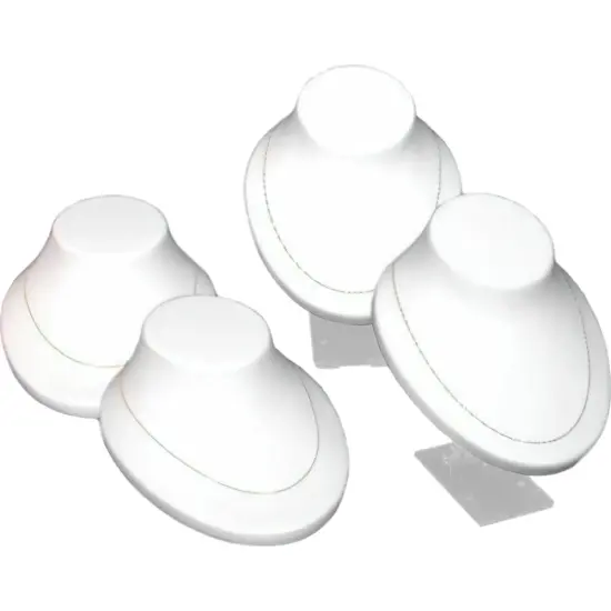 4 White Adjustable Necklace Chain Bust Display Fixtures {1}