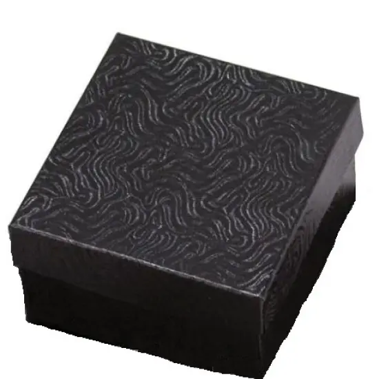 Black Swirl Cotton Filled Jewelry Box Watch Bracelet 3.5"x3.5"x1" Pack of 100 {1}