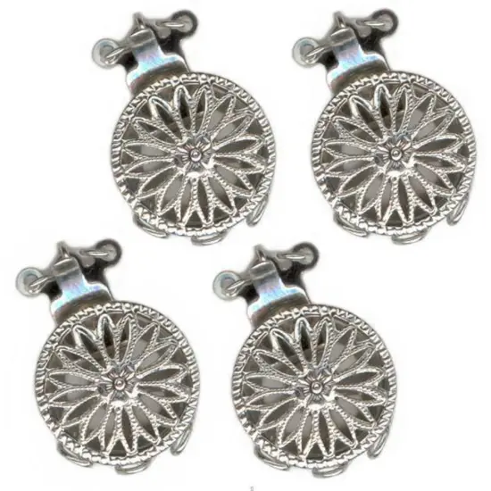 4 Sterling Silver 3 Strand Filigree Bead Clasps 12.7mm {1}