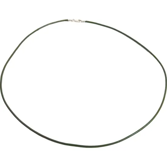 Leather Cord Necklace Green 18" {1}