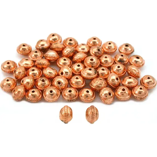 Saucer Bali Beads Copper Plated Parts 8.5mm Approx 50 {1}