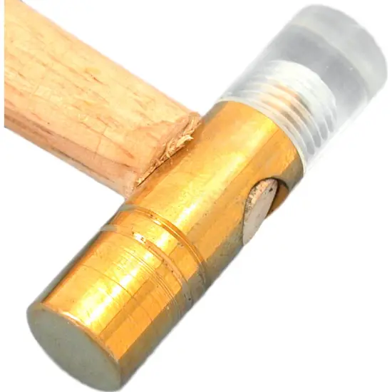 3 Hammer Brass & Plastic Wood Handle Mallet Bench Tool {4}