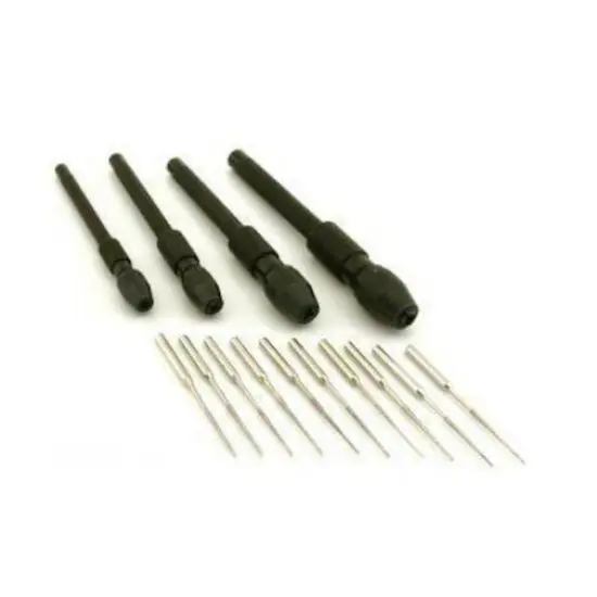 10 Diamond Coated Bead Reamers & 4 Pin Vises Beading Art Craft Tools {1}