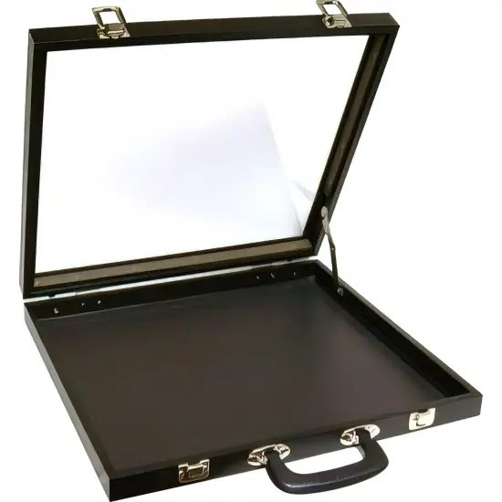 Jewelry Travel Display Case Pocket Watch Case Black Leather 36 Unit Display {2}
