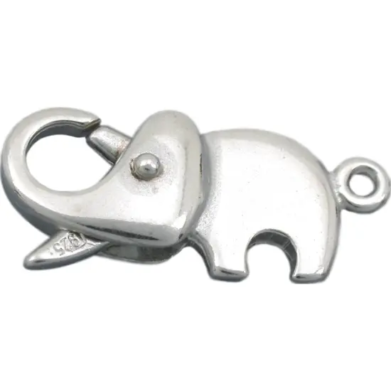 2 Sterling Silver Elephant Lobster Clasp Beading Parts {2}