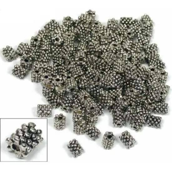 144 Tube Bali Beads Black Antique 144 Parts {1}