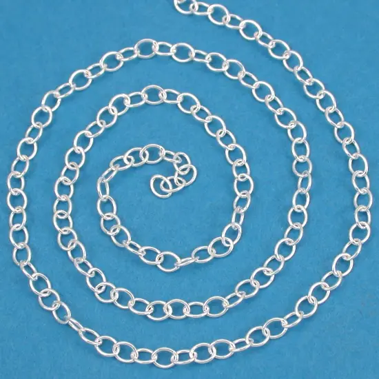 St. Silver Cable Chain Bulk By The FT. Unfinished 2.2mm {1}