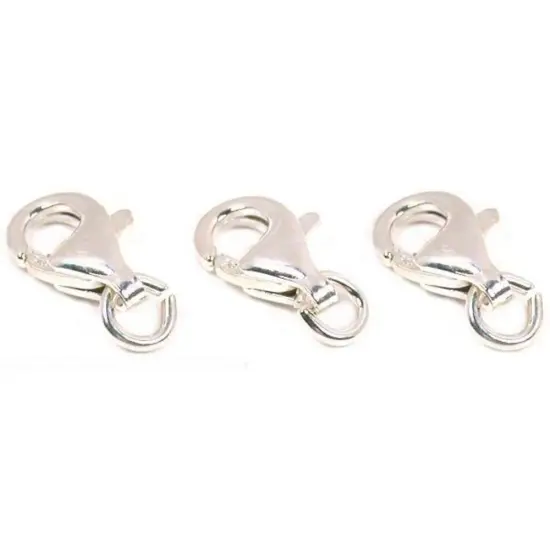 3 Sterling Silver .925 Lobster Claw Clasps Jewelry Findings 9mm x 5mm {1}