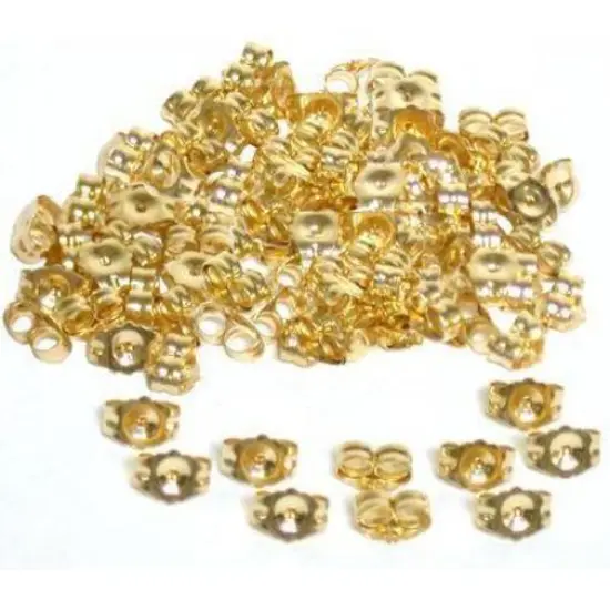 80 14K Gold Light Weight Friction Earring Backs 4 x 5 mm {1}
