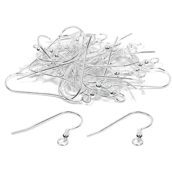 40 French Ear Wires Fish Hook Sterling Silver Earrings {1}