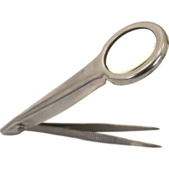 6X Loupe Jewelers Tweezers Magnifying Glass Pick Up Beading Hobby Craft Tool {1}