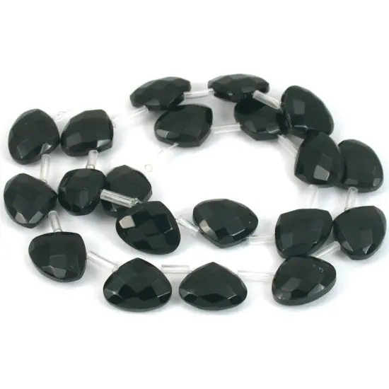 Black Faceted Peach FP Chinese Crystal Beads 15mm 3 St {2}