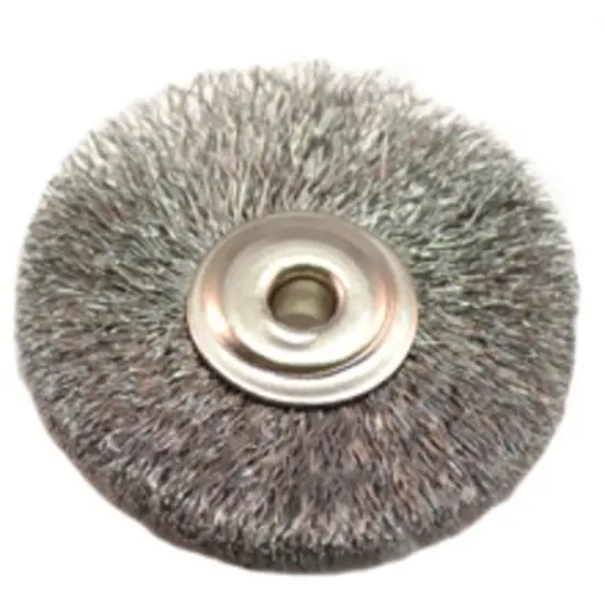 12 Crimped Brass Wire End Brush, 1" Diameter 3/32" Arbor Hole {1}