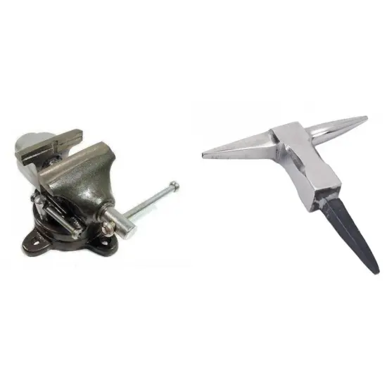 Table Top Vise Metal Working Jewelers Tool & T Shaped Anvil {1}