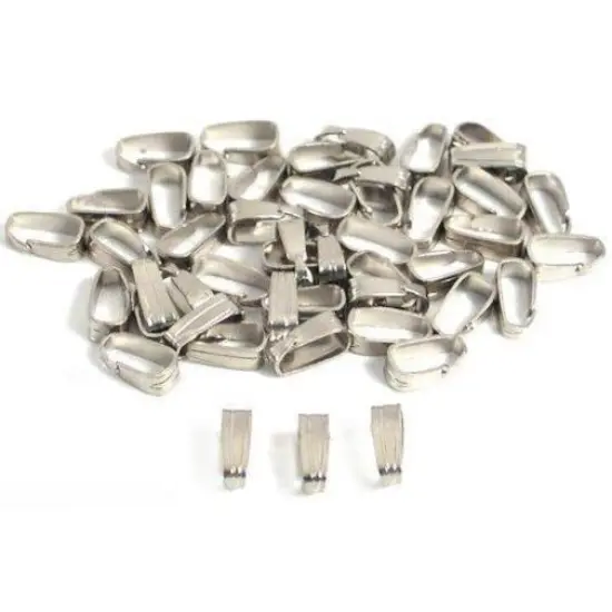 48 Bails White Plate Jewelry Necklace Chain Connector {1}