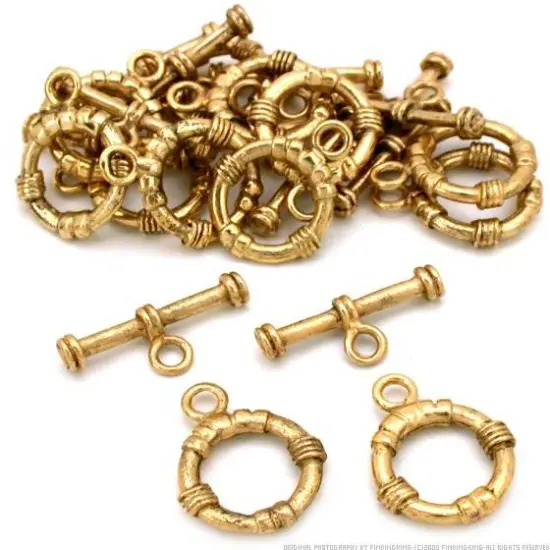 Bali Toggle Clasp Antique Gold Plated 14.5mm Approx 12 {1}