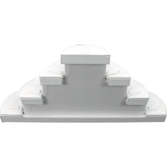 White Faux Leather Jewelry Display Stand Holds 29 Rings Kit 2 Pcs {3}