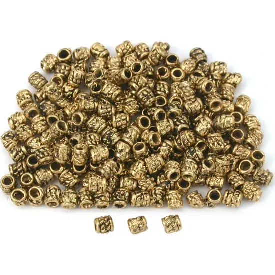 Bali Tube Beads Antique Gold Plated 3mm Approx 185Pcs {1}