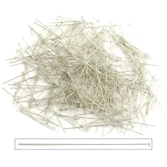 500 Hat Head Stick Pin White Silver Color 21 Gauge {1}