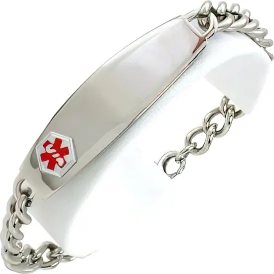 Stainless Steel & Yellow Metal 8" Medical ID Bracelet Emergency Info Kit 2 Pcs {2}