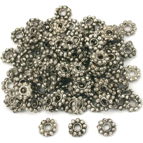 Flower Bali Spacer Beads Antq Silver Plt 6mm Approx 125 {1}
