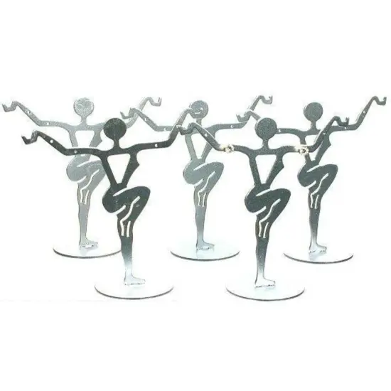 6 Silver Metal Earring Dancer Jewelry Showcase Display Stands 3.25" {1}