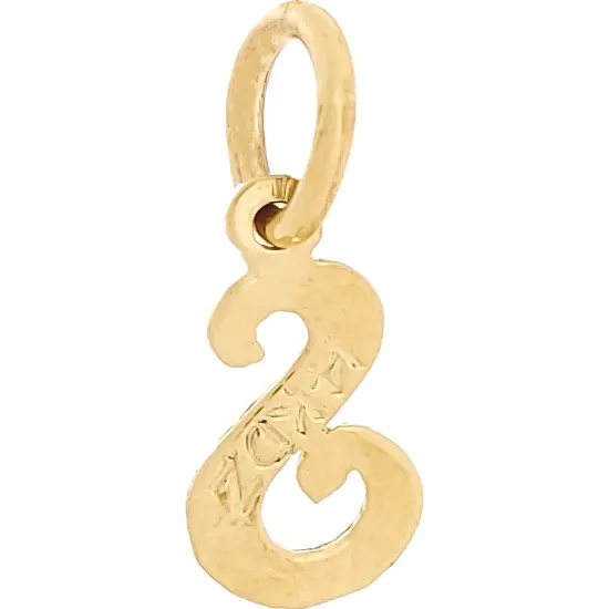 Cursive Letter "S" Charm 14k Gold 9.5mm {2}