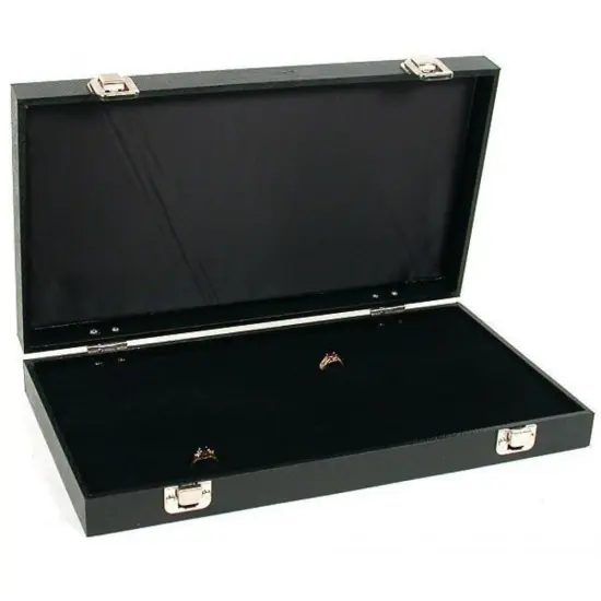 72 Slot Black Ring Pad Display & Jewelry Travel Case {1}