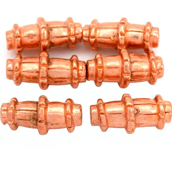15g Bali Tube Beads Copper Plt Cylinder 17mm Approx 6 {1}