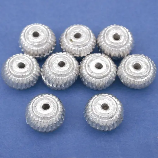 Spacer Beads Silver Plated Jewelry 17gr 9mm Approx 8 {1}