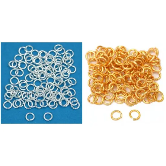 Sterling Silver & Gold Plated Open Jump Rings Connectors Findings Kit 200 Pcs {1}