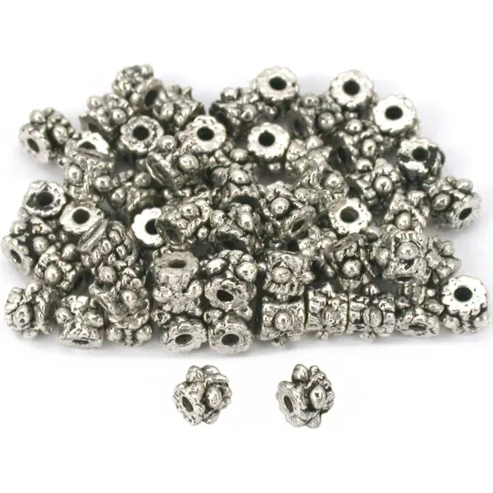 Bali Tube Spacer Beads Antq Silver Plt 3.5mm Approx 60 {1}