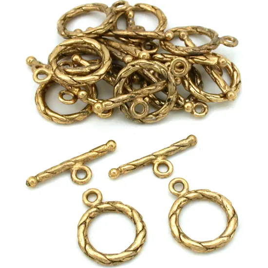 Bali Toggle Clasps Antique Gold Plated 16mm Approx 12 {1}