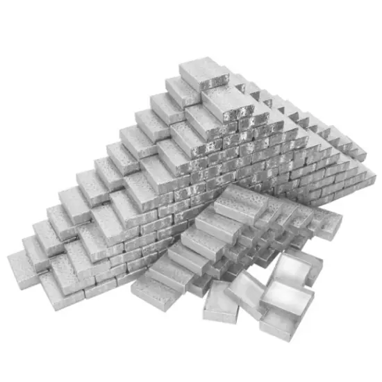 Cotton Filled Jewelry Gift Boxes Silver Color 2" 200Pcs {1}