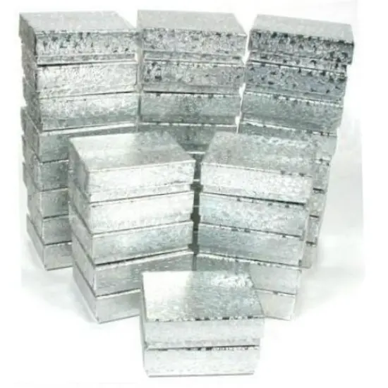 36 Cotton Boxes Silver Pendant Charm Jewelry Displays 2 1/8" {1}