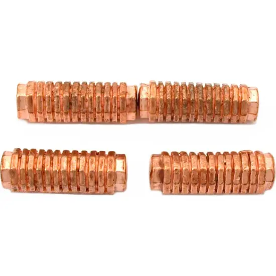 15g Bali Octagon Tube Beads Copper Plated 17mm Approx 4 {1}