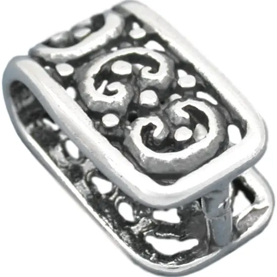 Sterling Silver Large Ornate Pinch Bail 13mm {1}