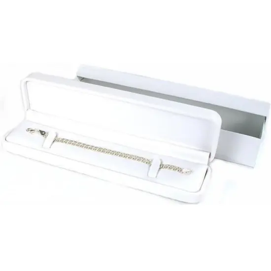 White Leather Watch Bracelet Gift Box Jewelry Counter Display {1}