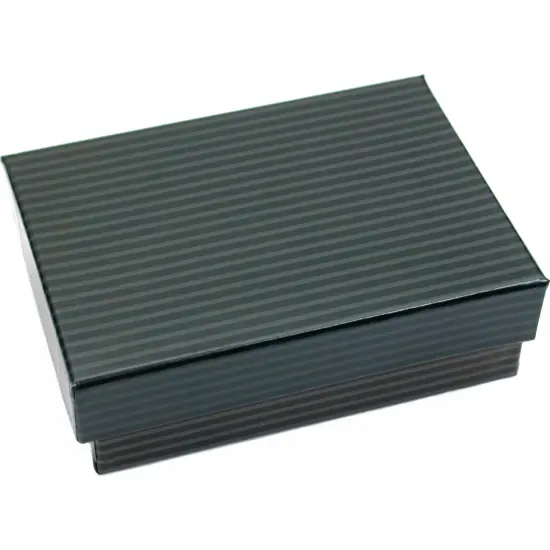 100 Black Stripe Cotton Filled Jewelry Gift Box 3 1/4" {4}