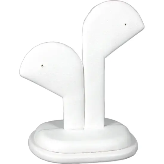 White Leather Earring Display Stand Jewelry Showcase {2}