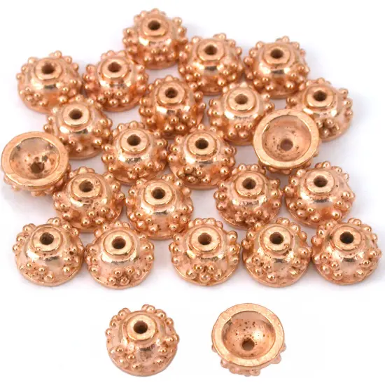 Bali Bead End Caps Copper Plated Beading 7mm Approx 24 {1}