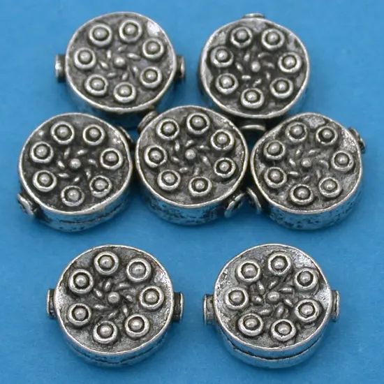 16g Disc Bali Beads Antq Silver Plated 12.5mm Approx 7 {1}