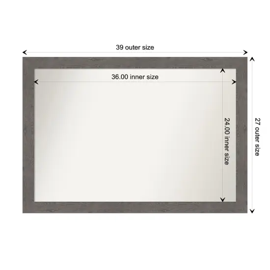 Amanti Art Non-Beveled Wall Mirror, Rustic Plank Espresso Narrow Frame Rustic Plank Grey Narrow Frame {1}
