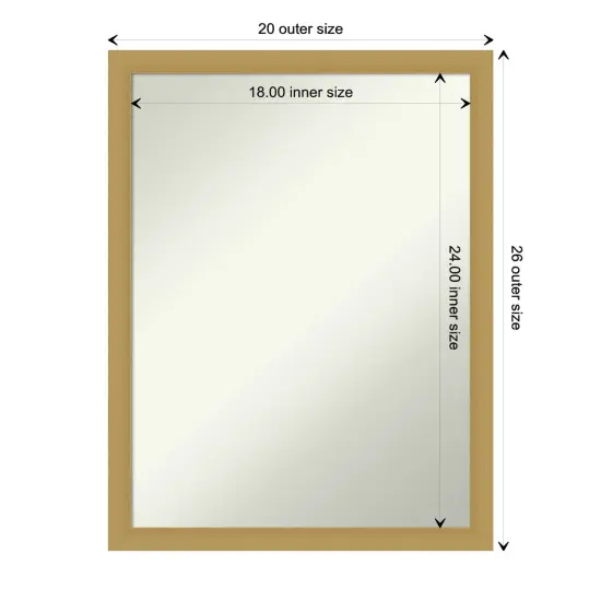 Amanti Art Non-Beveled Wall Mirror, Grace Brushed Narrow Frame Grace Brushed Gold Narrow Frame {1}